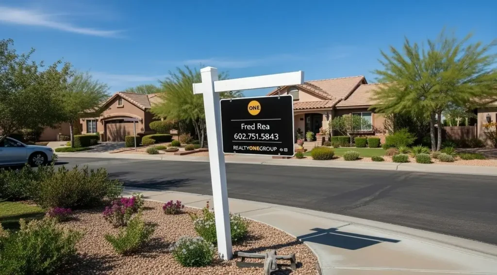 Realtor in Arizona consulting with Phoenix homeowners about selling house and reviewing market analysis