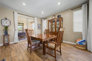 Dining area in an open-concept single-level home at 9856 E Timpani Ln, Mesa AZ
