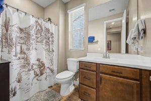 Guest bathroom in a single-level home at 9856 E Timpani Ln, Mesa AZ