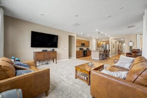 Great room open to the kitchen in a Cadence at Gateway home for sale in Mesa