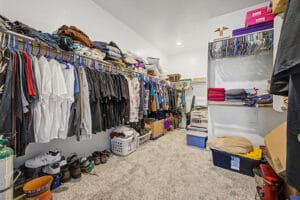 Walk-in closet in the primary suite at 9856 E Timpani Ln, Mesa AZ
