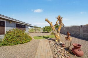 Backyard of a single-story home in Mesa AZ 85205
