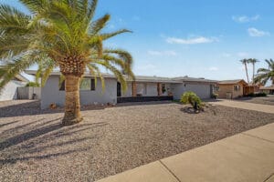 Home exterior and front landscaping on E Ellis St in Mesa