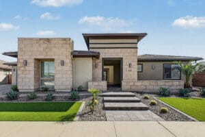 Single-level contemporary home in the gated Domaine at Waterston community, Gilbert, AZ