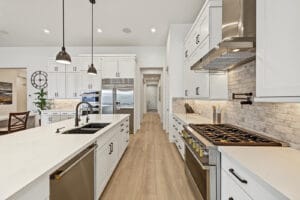 Chef’s kitchen with dual islands at 1255 E Mead Dr, Gilbert, AZ
