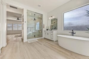 Spa-style primary bathroom at 1255 E Mead Dr, Gilbert, AZ