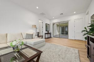 Media room, one of three separate living spaces in this Gilbert home