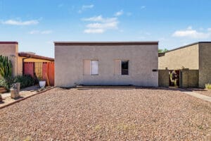 Front view of 3710 S Wilson St, a single-level Tempe home with stucco exterior and low-maintenance gravel yard